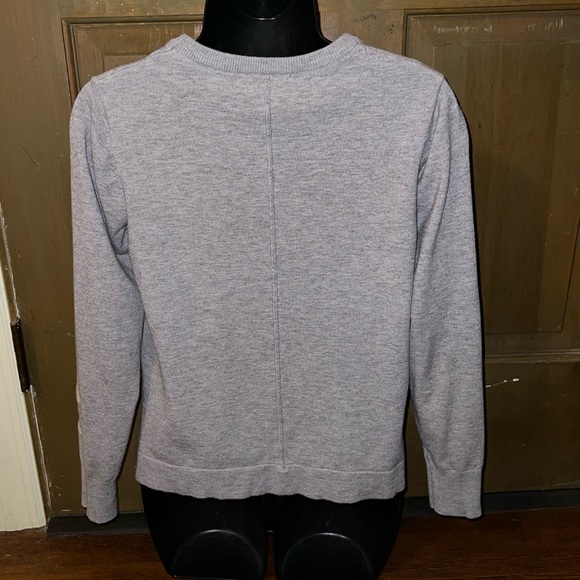 THML Gray Crew Neck Lightning Bolt Long Sleeve Sweater Size XS - Picture 7 of 11